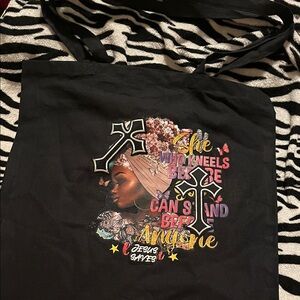 Black Graphic Tote Bag